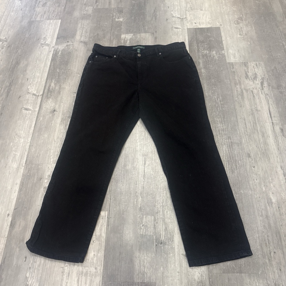 Lauren Jeans Company Ralph Lauren Black Straight Leg Size 18W Y2K